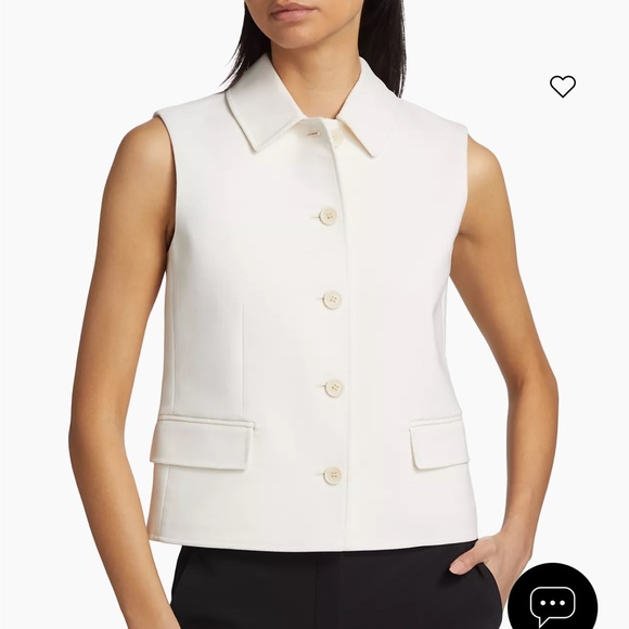 NWOT Theory Tailored Wool-Blend Vest in Ivory, size 0 - Picture 2 of 10